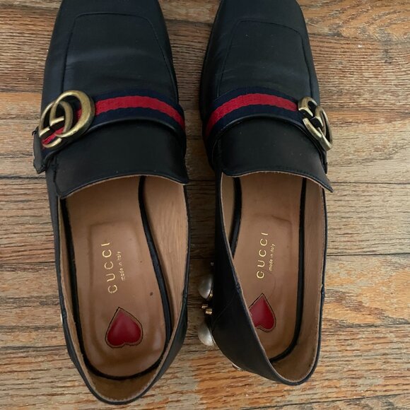 Gucci Peyton Leather Flats with pearl heels size 39 - Picture 4 of 8